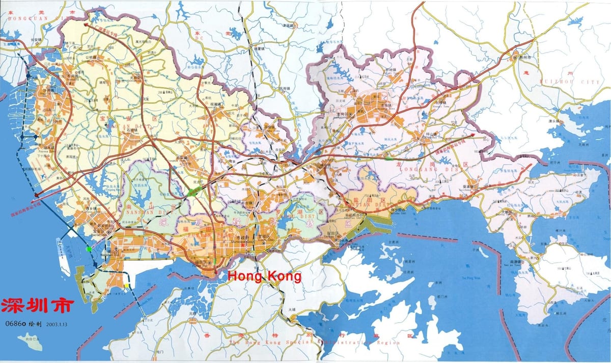 harta e Shenzhen ems Kinë