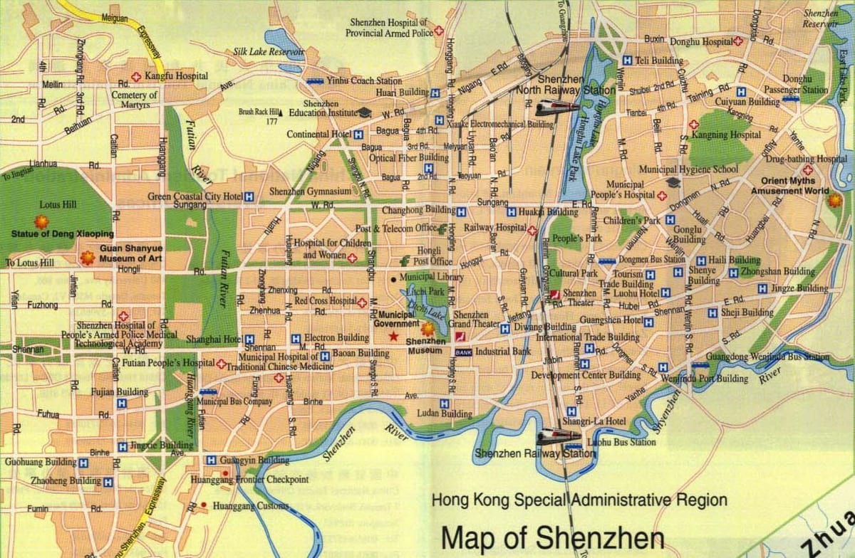 harta e Shenzhen qytetit