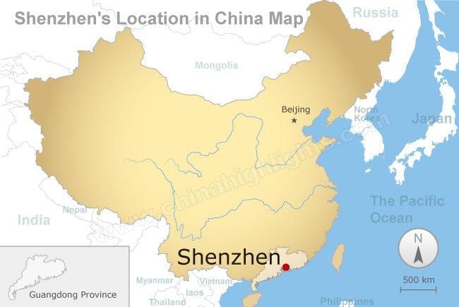 Shenzhen vendndodhjen në hartë Kinë