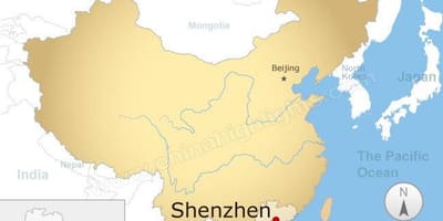 Shenzhen vendndodhjen në hartë Kinë