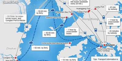 Harta e zhuhai terminalit të trageteve